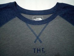 The North Face T-Shirt Men XXL Blue Gray Logo 3/4 Sleeve
