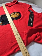 Eternity BC/AD Mens Large Bright Red Scream Horror Bear Short Sleeve T-shirt NEW
