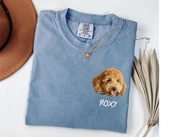 Custom Pet Portrait Comfort Tee Personalized Dog Cat Photo Shirt Gift