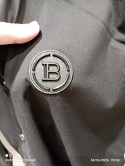 balmain black shirt with front logo and printed written on the back