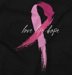 Hope Breast Cancer Pink Ribbon Strong Fight Womens Graphic Crewneck T Shirt Tee