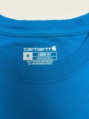 Carhartt Mens M Loose Fit Long Sleeve T-Shirt Blue Sleeve Logo K231 Workwear