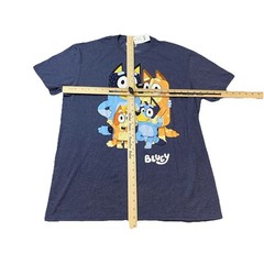 Bluey Family T-Shirt -Chilli Bandit Bingo Bluey White Logo Adult Large