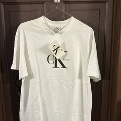 Calvin Klein Jeans VINTAGE Men’s White CK Logo Graphic Crew Neck Cotton Tee S/M
