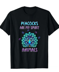 Funny Peacock Spirit Animal T-Shirt Mens Womens Vintage Graphic Tee