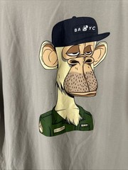 BAYC x No Boundaries Tshirt Mens M(38-40) Oversized Tan Bored Ape Yacht Club