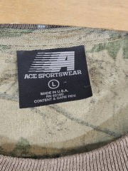 Vintage Ace Sportswear Realtree Camo Shirt 80s Single Stitch Hunting USA Made L