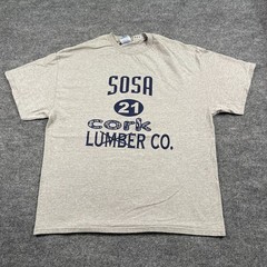 Vintage 2003 Sammy Sosa Cheater Cork Bat Shirt 2XL 25×29 Chicago Cubs
