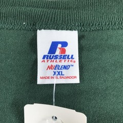 Vintage Russell Athletic Shirt Mens 2XL Dark Green Henley NuBlend Short Sleeve