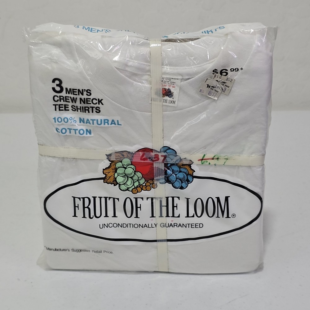 Fruit of the Loom Blank White T-Shirts Vintage From 1978 3 Pack NEW Men’s M