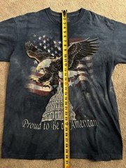 Classic The Mountain Shirt Tie Dye XL Proud to be American Eagle Flag 30.5 x 22”