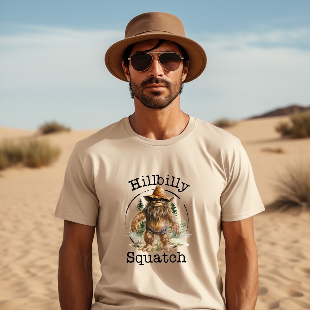 Hillbilly Squatch Bigfoot Tshirt, Graphic T’s Multiple Colors Available