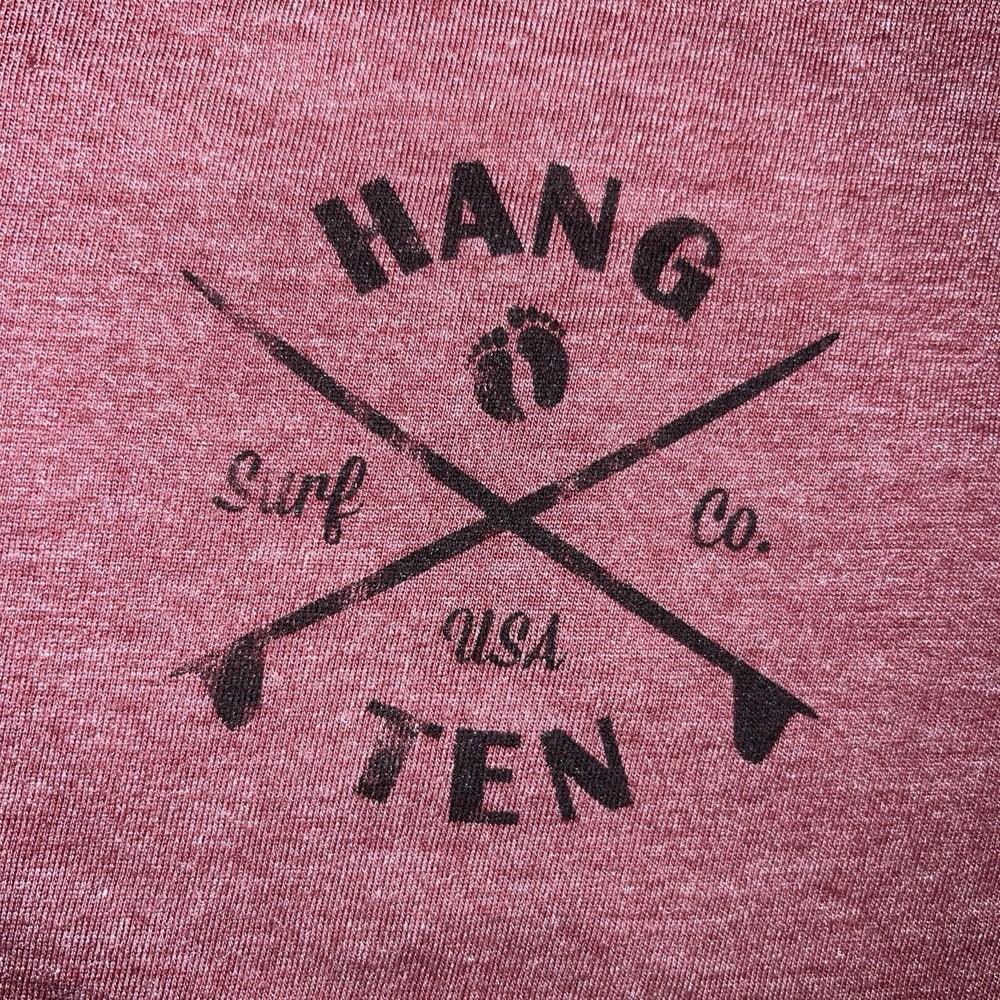 HANG TEN A California Classic Logo Shirt Large Retro Blue Surfer 70’s Vintage