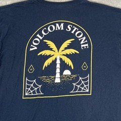 Volcom Stone Men’s Large Navy Blue Short Sleeve Palm Tree Graphic T-Shirt