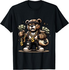 Teddy Bear Money Swag Hip Hop Rapper Graphic Drip Dopeskill T-Shirt