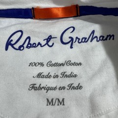 Robert Graham White Shirt Size Medium Race Car Graphic