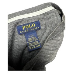 Polo Ralph Lauren Waffle Knit Thermal Crewneck Cotton Long Sleeve Shirt Grey L