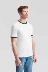 Fruit of the Loom Cotton Ringer T – Contrast Collar/Hem T-shirt