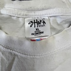 Shaka Wear T-Shirt Mens Size XL White Ben Cali Graphic Heavy Cotton Streetwear