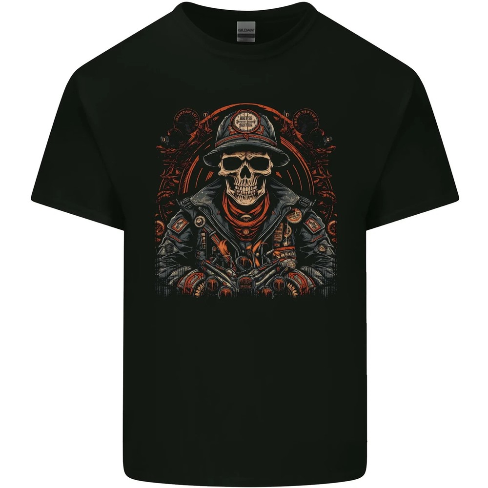 Biker Skull Motorcycle Graphic T-Shirt HOT ITEM
