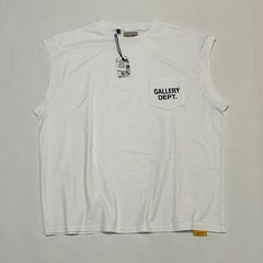 Gallery Dept Augi Sleeveless Tee White Mens Medium Pocket Logo NWT