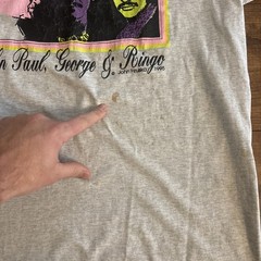 Vintage 1995 Beatles/Pope T-Shirt RARE John Paul, George, Ringo Culture -XL Read