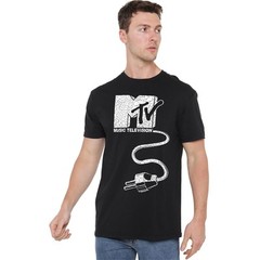 Unplugged Mtv Logo With Giant Plug T-Shirt S-5XL, Black