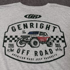 Genright Jeep Off Road Graphic Men’s T-Shirt (See Photos For Measurement) Gray