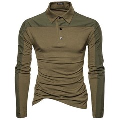 Mens Long Sleeve Shirt Casual Muscle Fit Turn-down Collar Tops T-shirt Blouse