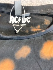 ASOS AC/DC T-Shirt Mens Small Black Brown Tie Dye Sleeveless Grunge Retro Rock