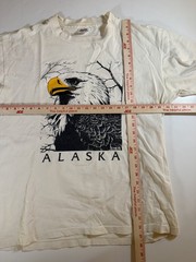 Vintage 90s Anvil eagle Alaska graphic single stitch cream tshirt XL gorpcore