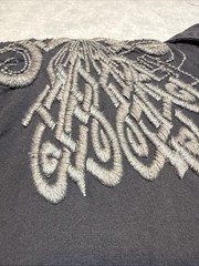Gypsy 05 Embroidered Black Pullover Button Long Sleeve Small Made In USA-919