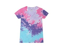 Tie Dye V-Neck T-Shirts Multi-Color Adult Short Sleeve Cotton Colortone