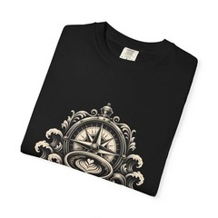 Monochrome Nautical Espresso Compass T-Shirt Graphic