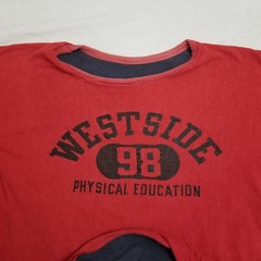 Vintage 70s Double Face T Shirt Mends Medium Blue Red Gym Athletic Reversible