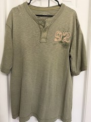 Canyon River Blues Vintage Men’s XL Olive Green Henley Shirt Cotton Tee