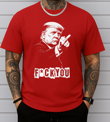 Trump Middle Finger 2026 Meme Funny Trump Flipping The Birds Unisex T-Shirt