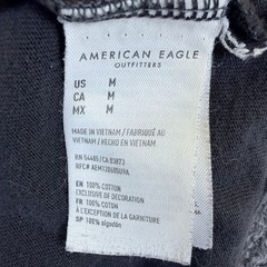 American Eagle Outfitters Shirt Mens Medium Black Cotton Crew Neck Standard Fit