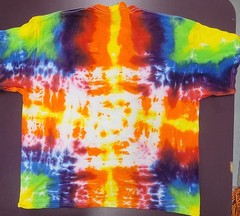 Hand Dyed Tie Dye T-shirt 2XL Unique Colorful Tee, Retro, Festival Cotton Unique