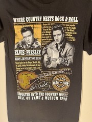 Elvis Presley Hall of Fame Graphic T-Shirt Black Size S 1998 Rock Country Tee
