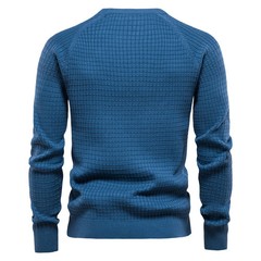 100% Cotton Men Sweaters Soild Color O-ne High Quality Mesh Pullovers