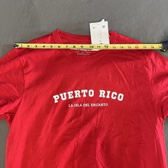 NWT Denim & Flower Men’s Red “Puerto Rico” T-Shirt Size Large