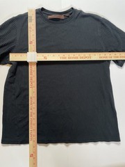 Vintage Perry Ellis Men’s Large Black Ribbed Knit Short Sleeve Shirt