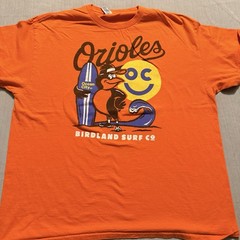 Baltimore Orioles Ocean City MD Birdland Surf Co Orange Graphic T Shirt XL
