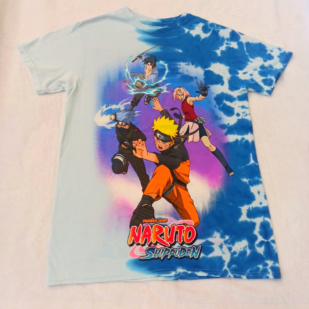 Naruto Shippuden Anime Viz Media Tie-Dye Shirt Blue Size M Condition Is Pre-Own