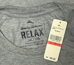 $45 TOMMY BAHAMA Heather Grey SAIL’S TEAM Relaxed Fit Short Sleeve T-shirt NWT