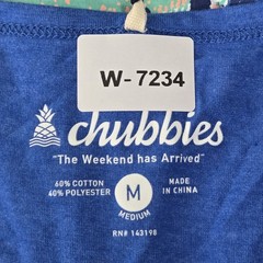 Chubbies Men Tank Top MEDIUM Blue Graphic Wave Palm The Giant NWT