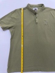 Enrico Coveri Boys Olive Polo Shirt Size M Button Front Logo