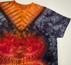 Handmade Ice Tie Dye Adult T-Shirt Size XL Multicolor George Long Length Tee NEW