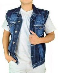 MENS BIKER DENIM VEST (DIRECT MANUFACTURER TO YOU) + FREE SHIPPING